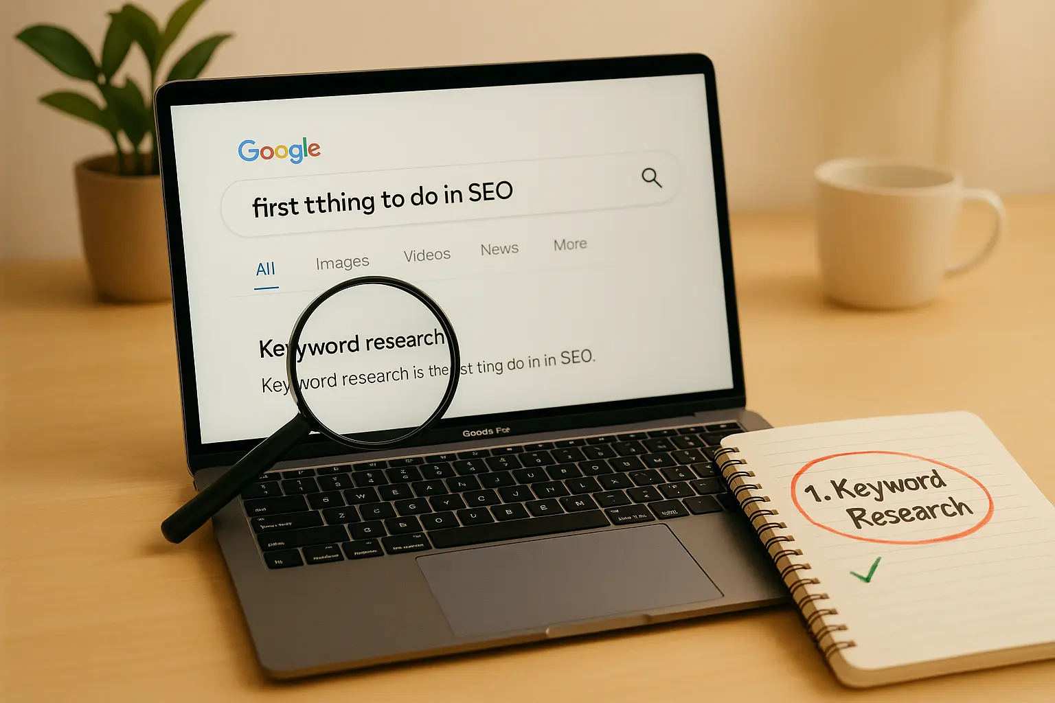 Keyword research is the first thing to do in SEO – proven by search results and expert checklists.