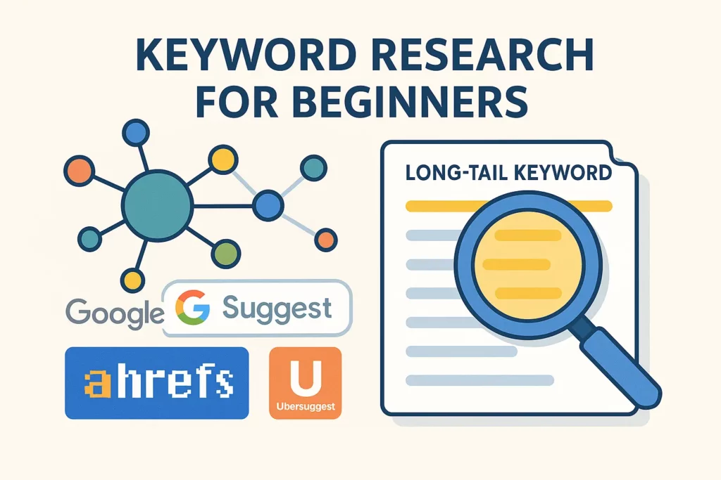 How to Do SEO for Beginners: Illustrated keyword research process using SEO tools